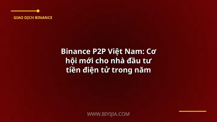Binance P2P Việt Nam: Cơ hội mới cho nhà đầu tư tiền điện tử trong năm 2024